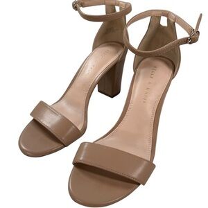 Kelly & Katie Beige Block Heel Sandals